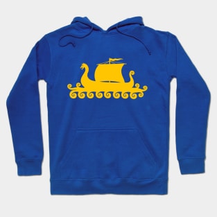 Cute Yellow Viking Ship Silhouette Hoodie